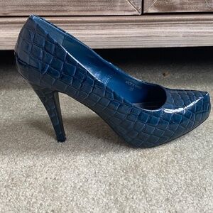 Call It Spring Teal Blue Faux Croc Pumps, Size 39